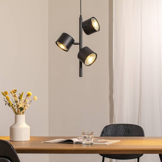 ALDEX Hanglamp 1047E, 3-lamps, zwart