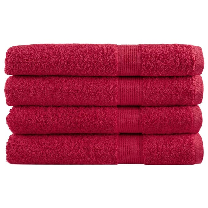 vidaXL - Handdoeken - SOLUND - 4 - st - 600 - g/m² - 100x200 - cm - rood
