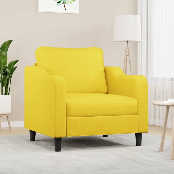 vidaXL - Fauteuil - 60 - cm - stof - lichtgeel