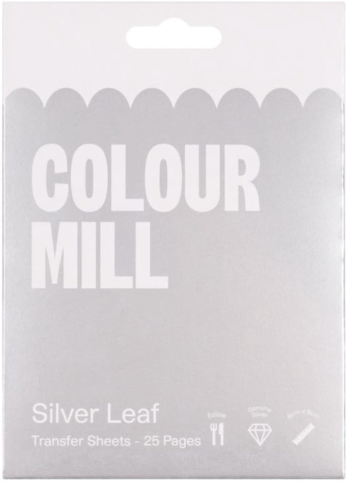 Colour Mill Edible Silver Leaf Transfer - 8cm - pk/25 - Eetbaar Bladzilver