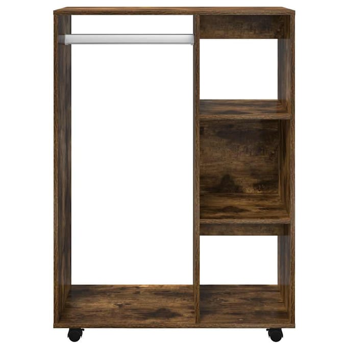 vidaXL - Kledingkast - 80x40x110 - cm - bewerkt - hout - gerookt - eikenkleurig