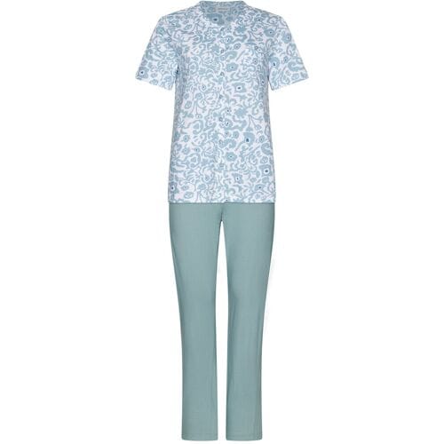 Pastunette - Pyjama - Stone Blue - Katoen - Blauw/Wit - Maat 46