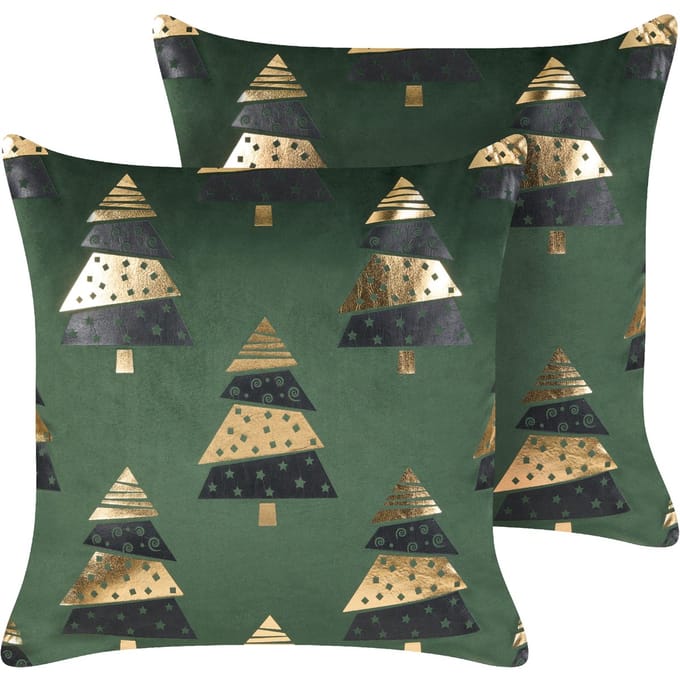 GOLDSPRUCE - Sierkussen set van 2 - Groen - Fluweel