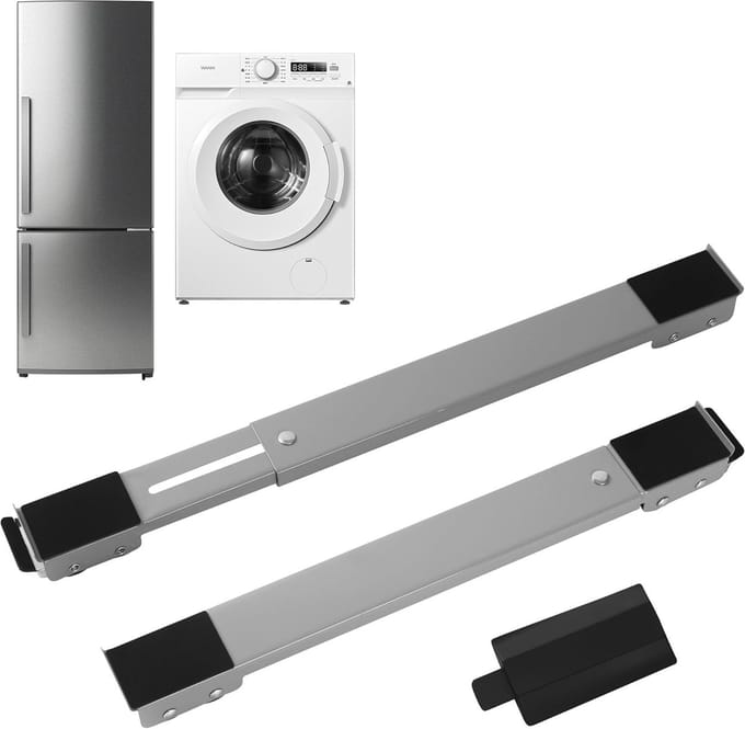 2x Verstelbare Onderstel Wasmachine & Droger - Universeel Antislip Frame Grijs