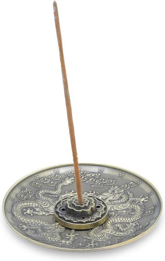 Wierookbrander Draken bronskleurig - 10x10 cm