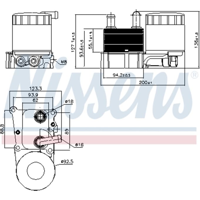 Olie radiator, motorolie NISSENS 90696