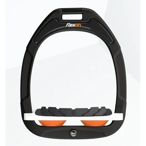 Ingelopen Zwart/Wit/Oranje Stijgbeugels Flex-On Green Composite