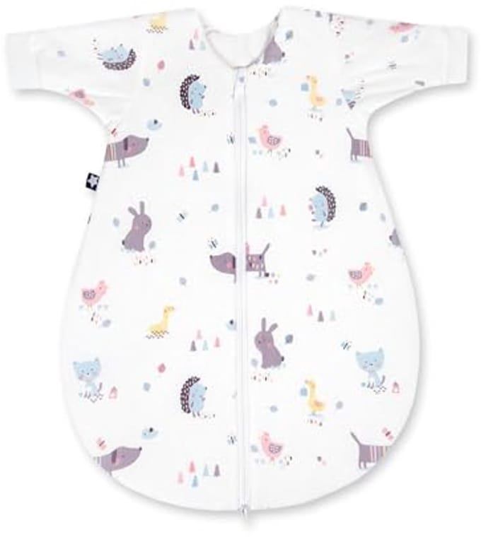 Winter Jersey Slaapzak voor Baby's - Crazy Animals Multicolor - Maat 56