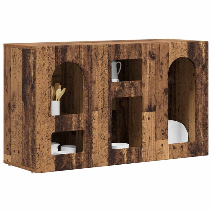 vidaXL - Dressoir - ELST - Oudhout - 100 - x - 35 - x - 59 - cm - Bewerkt - hout