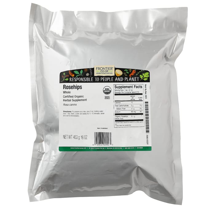 Frontier Co-Op, Organic Natural Rosehip, 453G(16Oz) black