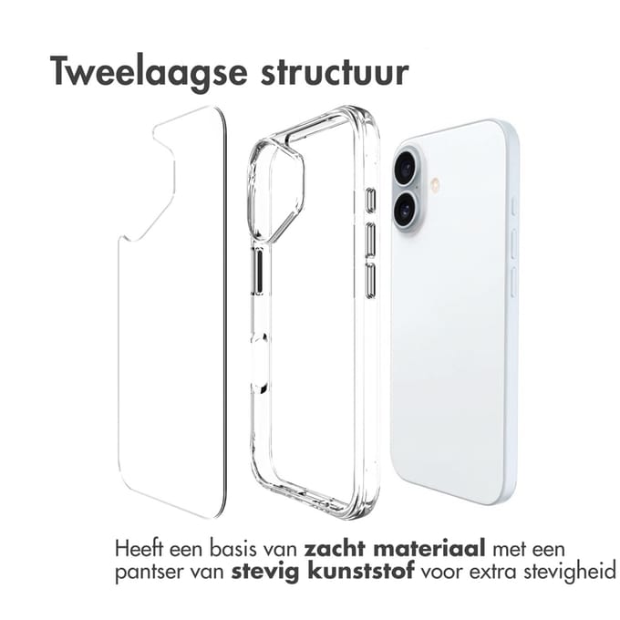 imoshion Hoesje - Geschikt voor Apple iPhone 16 - Case - Transparant