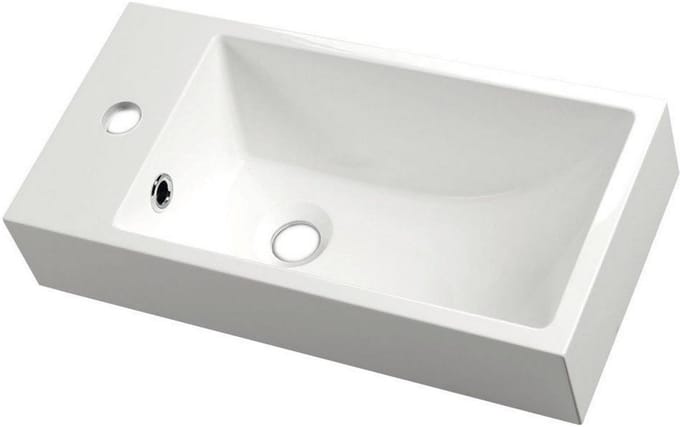 Fontein Sapho Small Rechthoekig 50x10x25 cm Links Keramiek Wit