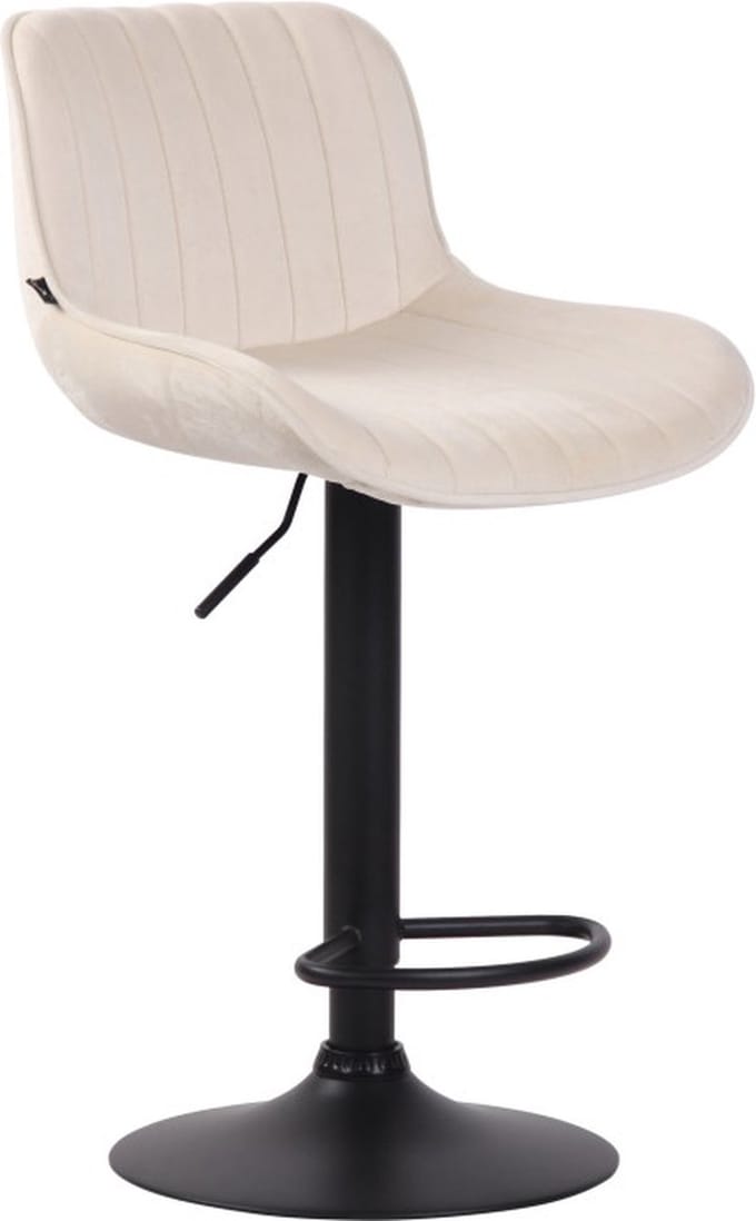CLP Lentini Barkruk - Fluweel zwart/creme