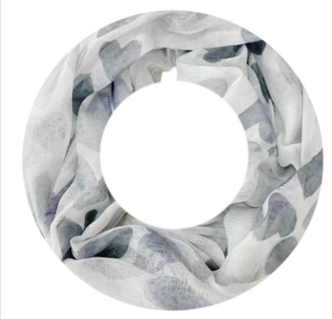 Dunne Colsjaal - Print - (23718#) - Grijs/Ecru