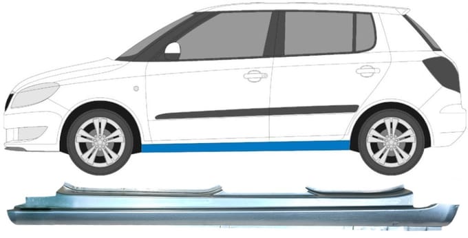 Volledige dorpel voor Skoda Fabia II 2007-2015 / Links