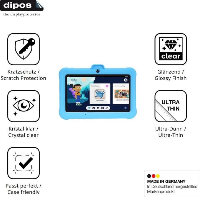 dipos – 2x Beschermfolie geschikt voor TABTIVI K708 | Krasbestendige & heldere Screenprotector Ultra-Thin