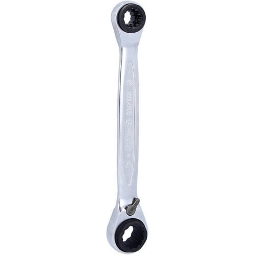 KS TOOLS 4-in-1 GEARplus Dubbele Ratelringsteeksleutel - 10/13/17/19 mm - Omschakelbaar