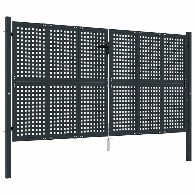 Vidaxl Portail de Jardin, Anthracite, 300X125 Cm, Acier