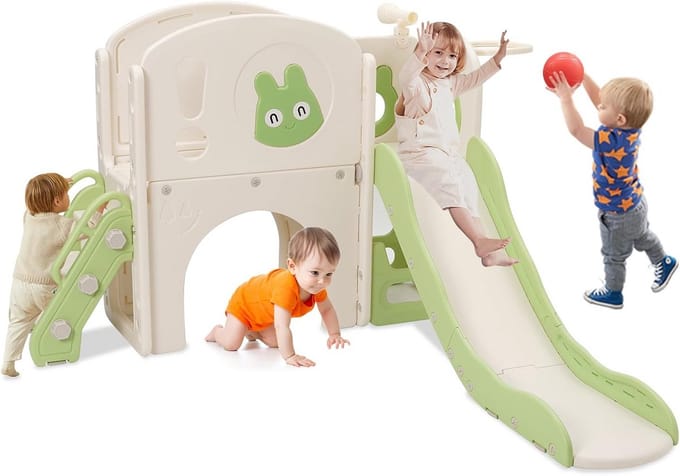Multifunctionele Kinderglijbaan met Klimrek en Speeltoestel (160 cm)