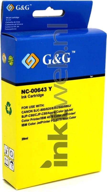 Huismerk Canon BJI-643 geel (Huismerk (compatible))