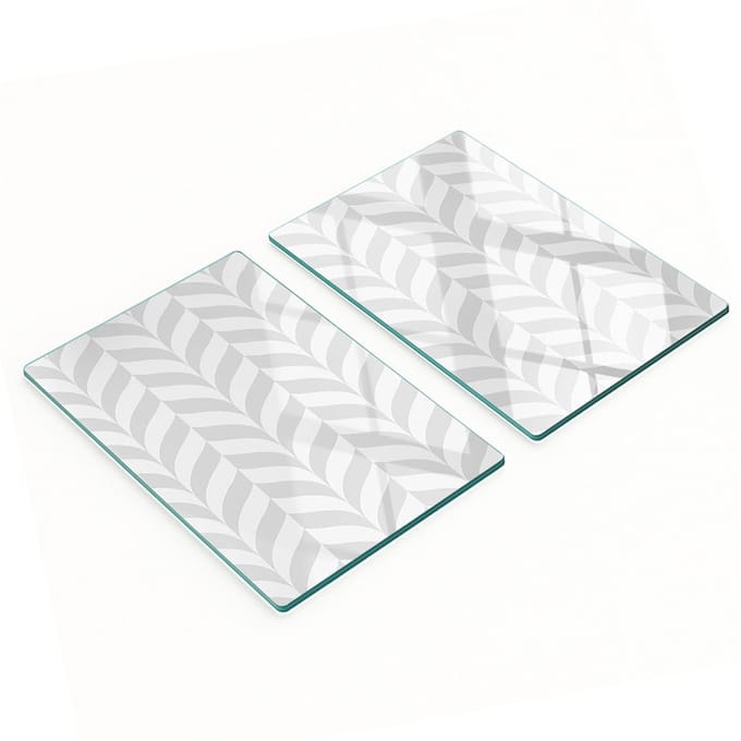 Set van twee glazen snijplanken met geometrische vormen, 2x40x52 cm
