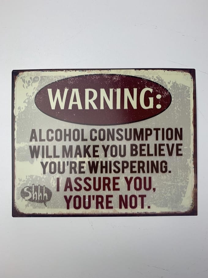 Metalen wandbord "Warning shhhh"
