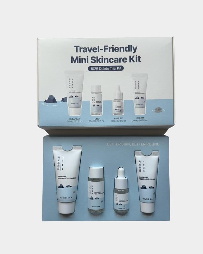 Round Lab Travel-Friendly Mini Skincare Kit 1025 Dokdo Trial Kit white