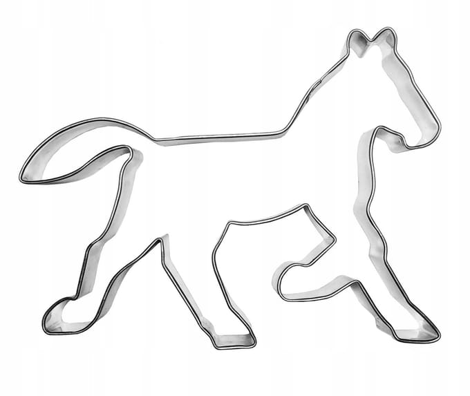 Paardenkoekjesvorm - 12 cm - Rijdend paard uitsteker