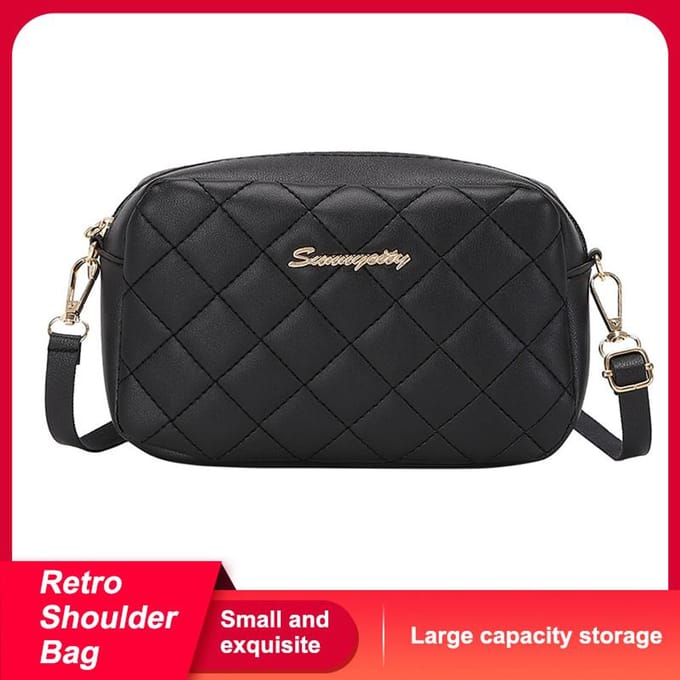 Sac à bandoulière simple en losange noir