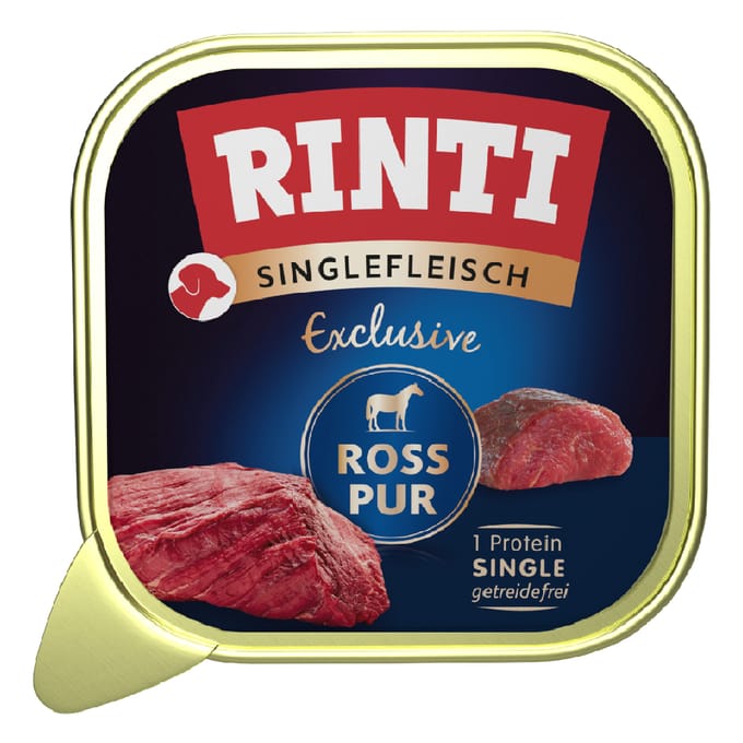 10x150g RINTI Single Meat Exclusive Paard nat hondenvoer