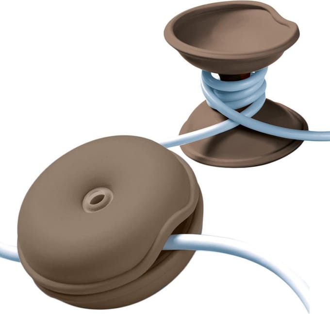Wikkel Snoeren Met Cable Turtle - Medium - Taupe - Set  van 2 Stuks - Ø 6,5 cm x H 3,2 cm