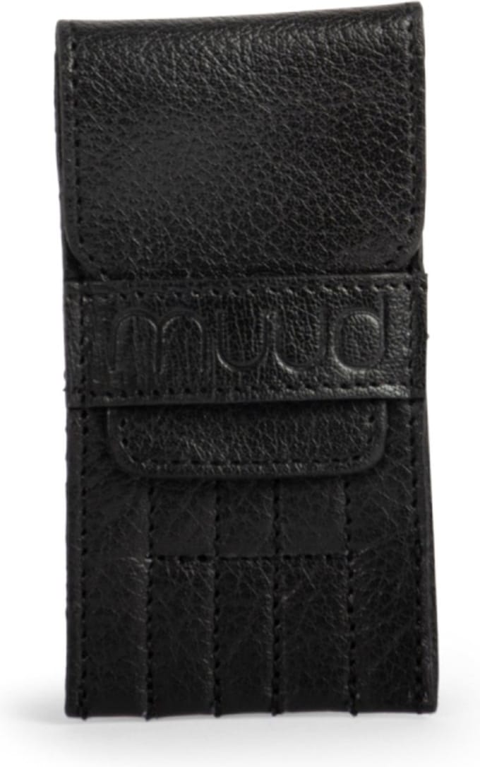 MUUD - Eva - Luxe lederen naaldenhoesje - Black