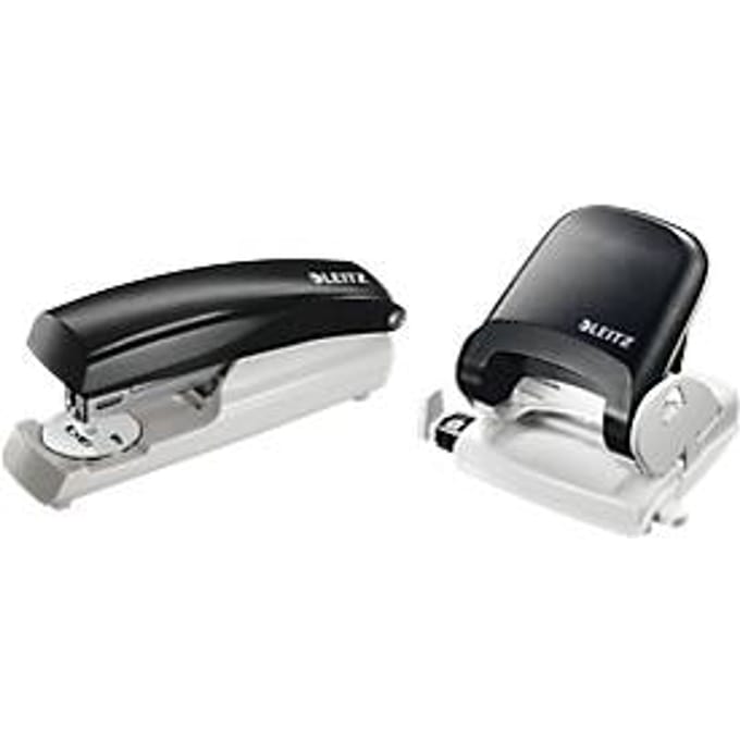 LEITZ® perforator 5005 + nietmachine 5500 SET, zwart