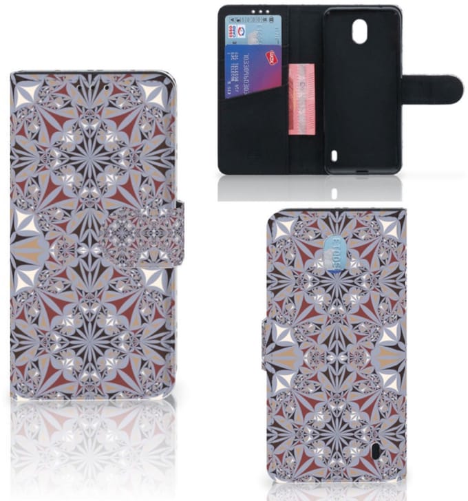 Nokia 1 Plus Bookcase Flower Tiles