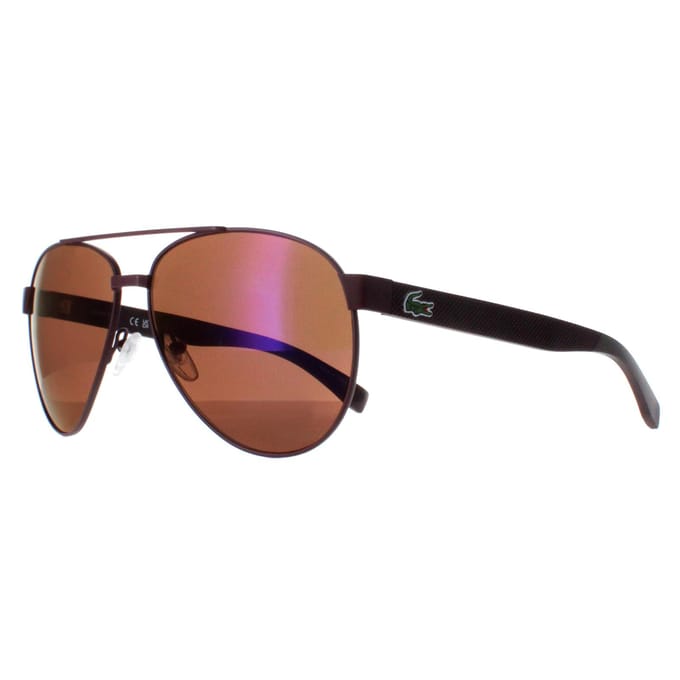 Lacoste L185S 615 mat rood bruine zonnebril