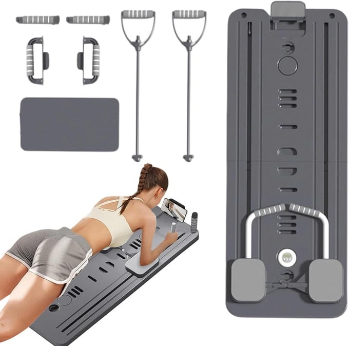 Pilates Trainer - Full-body trainer - Krachttraining thuis - Inklapbaar en modulair - 4.8 kg - Zwart
