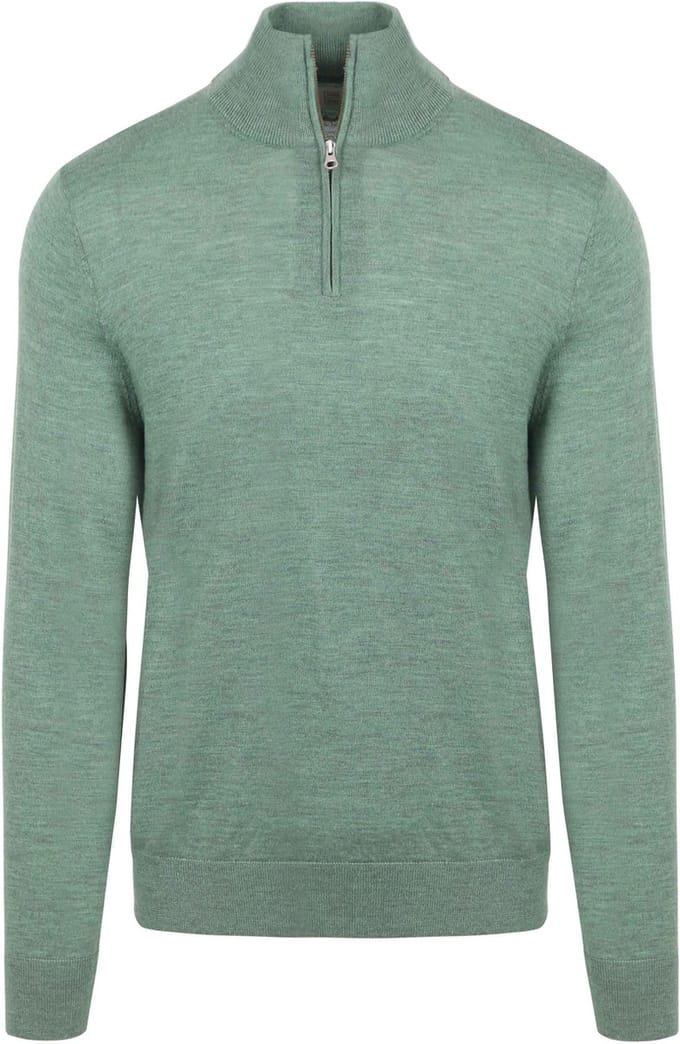 King Essentials The Michael Half Zip Pull Merino Groen - Maat XXL - Heren - Pullovers