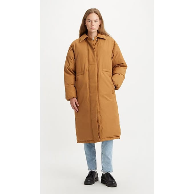Levi's Puffer Single Breasted Coat Brown Maat: M | Single-Breasted Mantels Outlet | Dames | Bruin