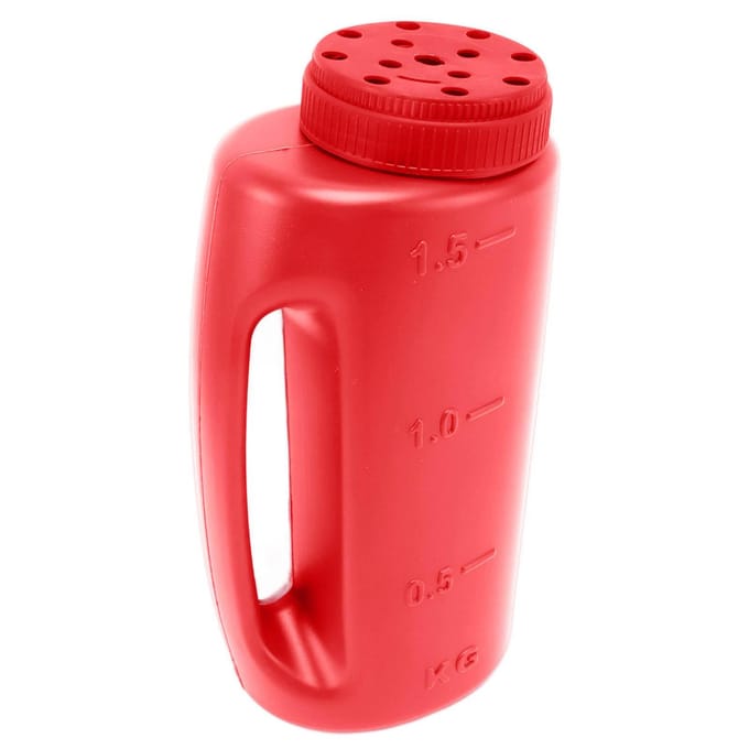 Handmatige Meststofstrooier Handheld Graszaadstrooier Gewasstrooier Zoutzaai Pot rood