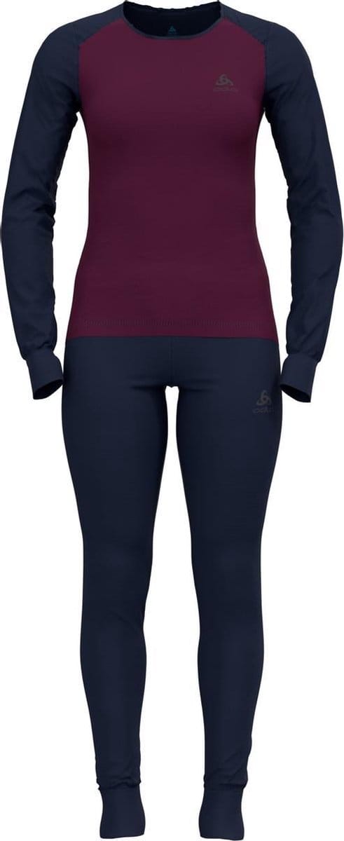 ODLO - Maat XL - Set ACTIVE WARM ECO Special Set Vrouwen Thermoset - Diving Navy, Pickled Beet
