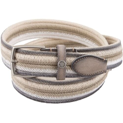 Paul & Shark Riem Suede Trimmed Striped Elastic Belt Bruin / male
