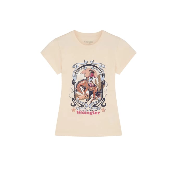 Dames-T-shirt met smalle band Wrangler Egret