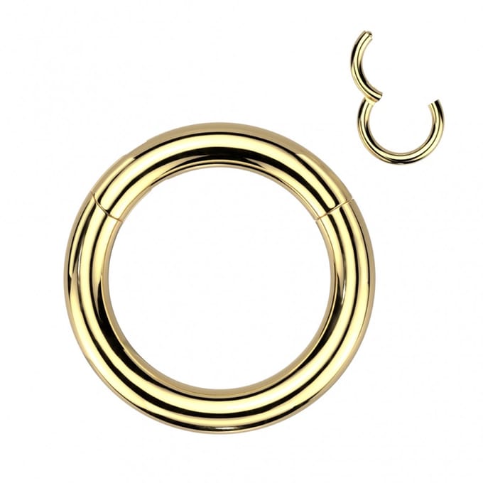 Clicker ring Titanium big size 8x12 - goud - LMPiercings