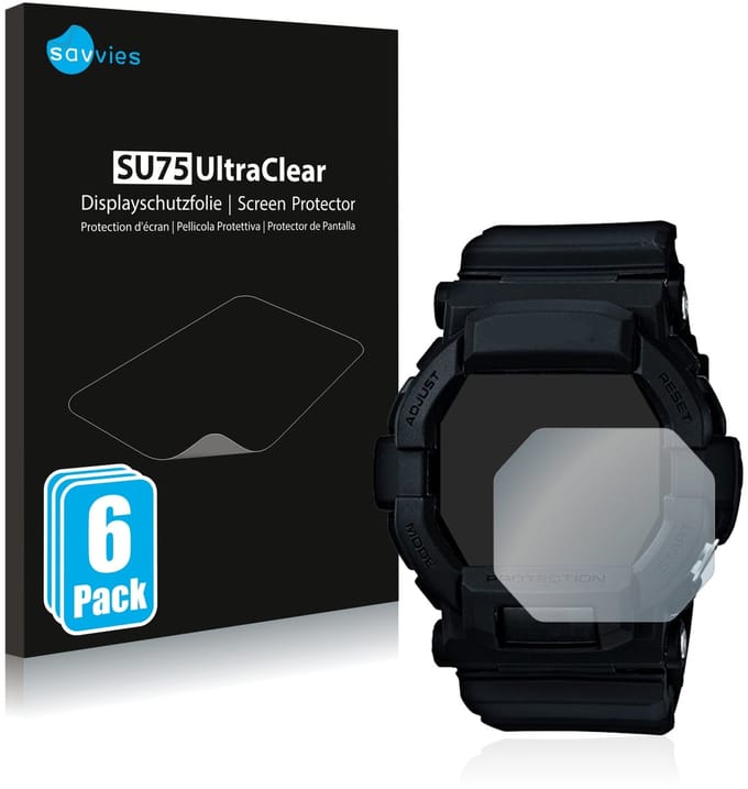 Savvies - Screenprotector voor Casio G-Shock GD350 - Folie Beschermfolie transparant 6 Stuks