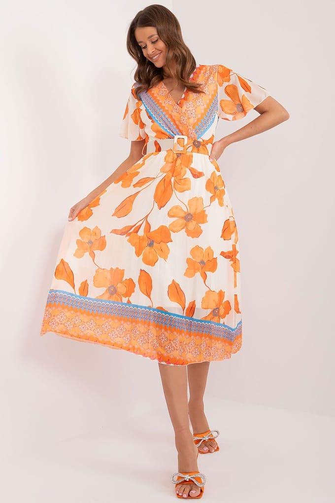 Sunset Citrus Wrap Dress - Dunkelorange / Einheitsgröße