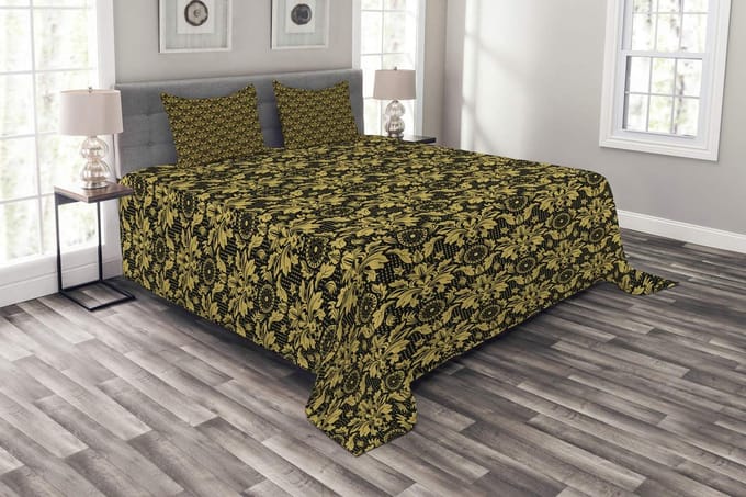 ABAKUHAUS Damast Deken Set – 220x220 cm – 2 kussenhoezen – Multicolor
