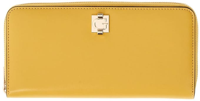 GUESS portemonnee Audrey Logo SLG Zip Around Wallet Honey mosterdgeel