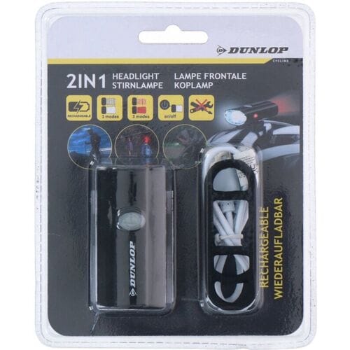 Dunlop Fietshelm Koplamp - 2-in-1, zwart