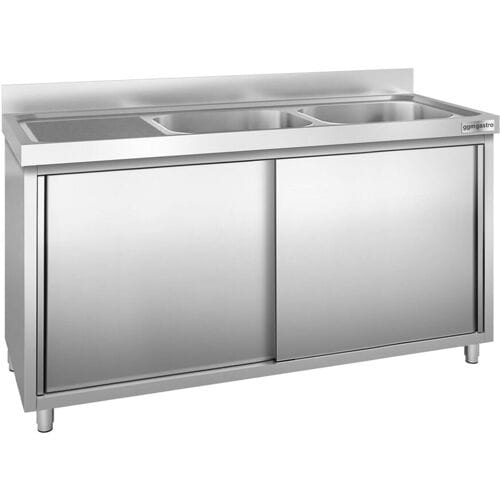 GGM Gastro Spoelkast PREMIUM - RVS - 2000x700mm - met 2 spoelbakken rechts