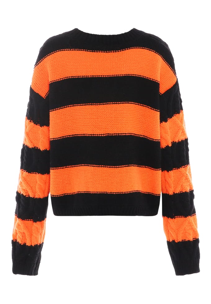 Mymo Gebreide trui Dames zwart/oranje